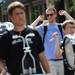 A member of the Skyline High School drum line "raises the roof" as he marches during the 23rd Annual Ann Arbor Jaycees Fourth of July Parade on Thursday, July 4, 2013 on South State Street in downtown Ann Arbor. Melanie Maxwell | AnnArbor.com